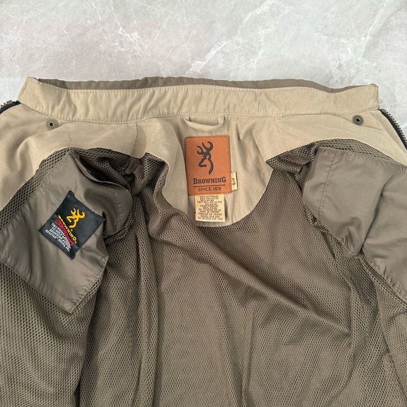 Men’s Vintage Browning Reactar Mesh Lined Shooting Jacket Double Zipper Small - Picture 10 of 17
